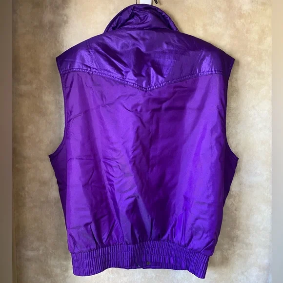 Descente Purple Puffer Vest with High Collar Vintage 90s Y2K Ski Small - Picture 2 of 8